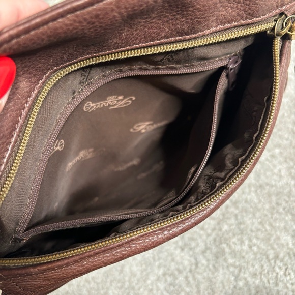 🔑 VINTAGE fossil brown leather crossbody bag - Picture 6 of 16